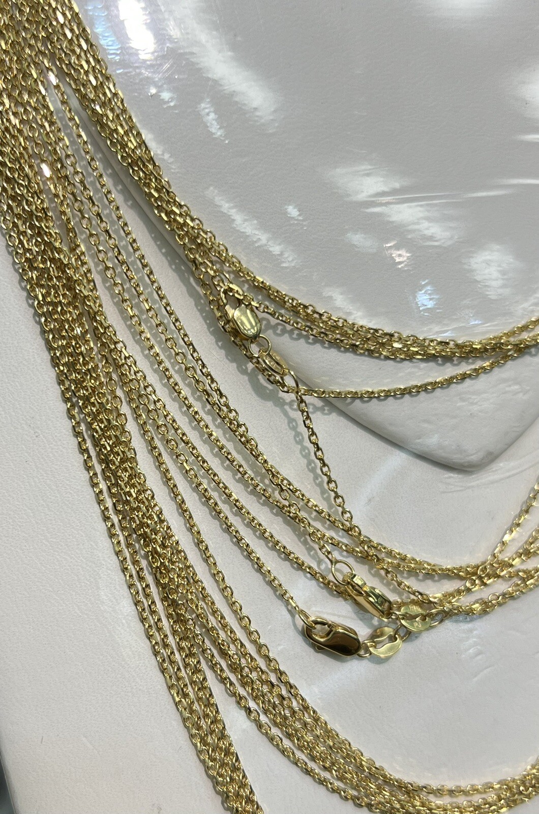 18k Solid Yellow Gold Anchor Chain Necklace for Unisex Kid Adult