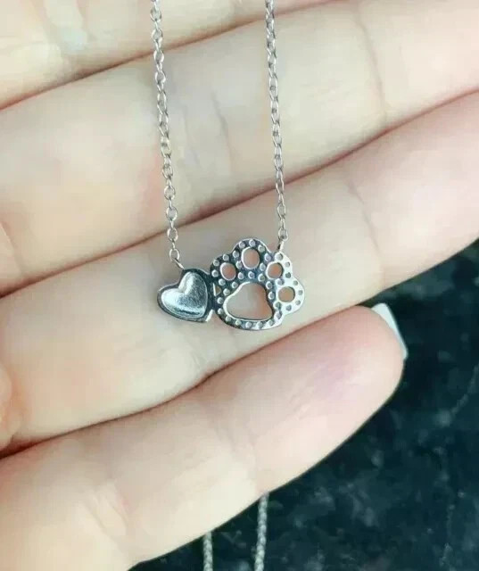 1 Ct Round Cut Certified Moissanite Dog Paw Pendant 14K White Gold Plated
