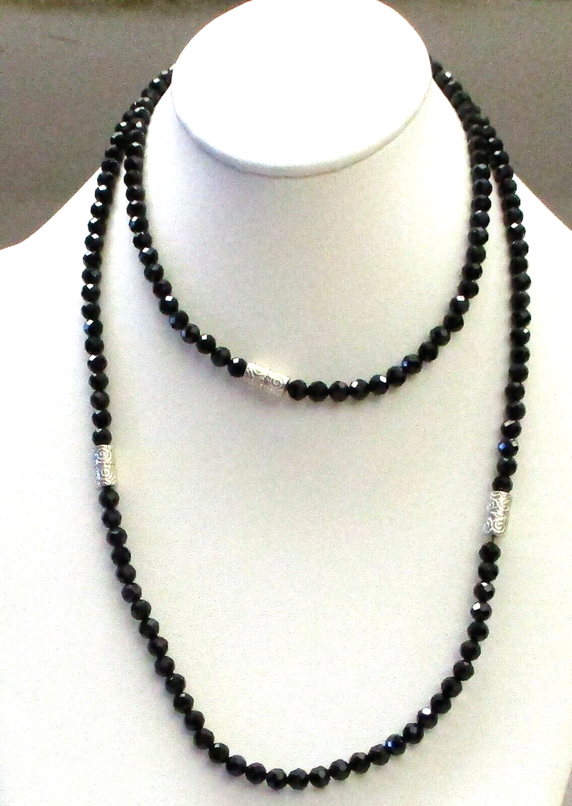 Jay King 925 Silver BLACK ONYX 4 Segment Convertible Magnetic Necklace NWT