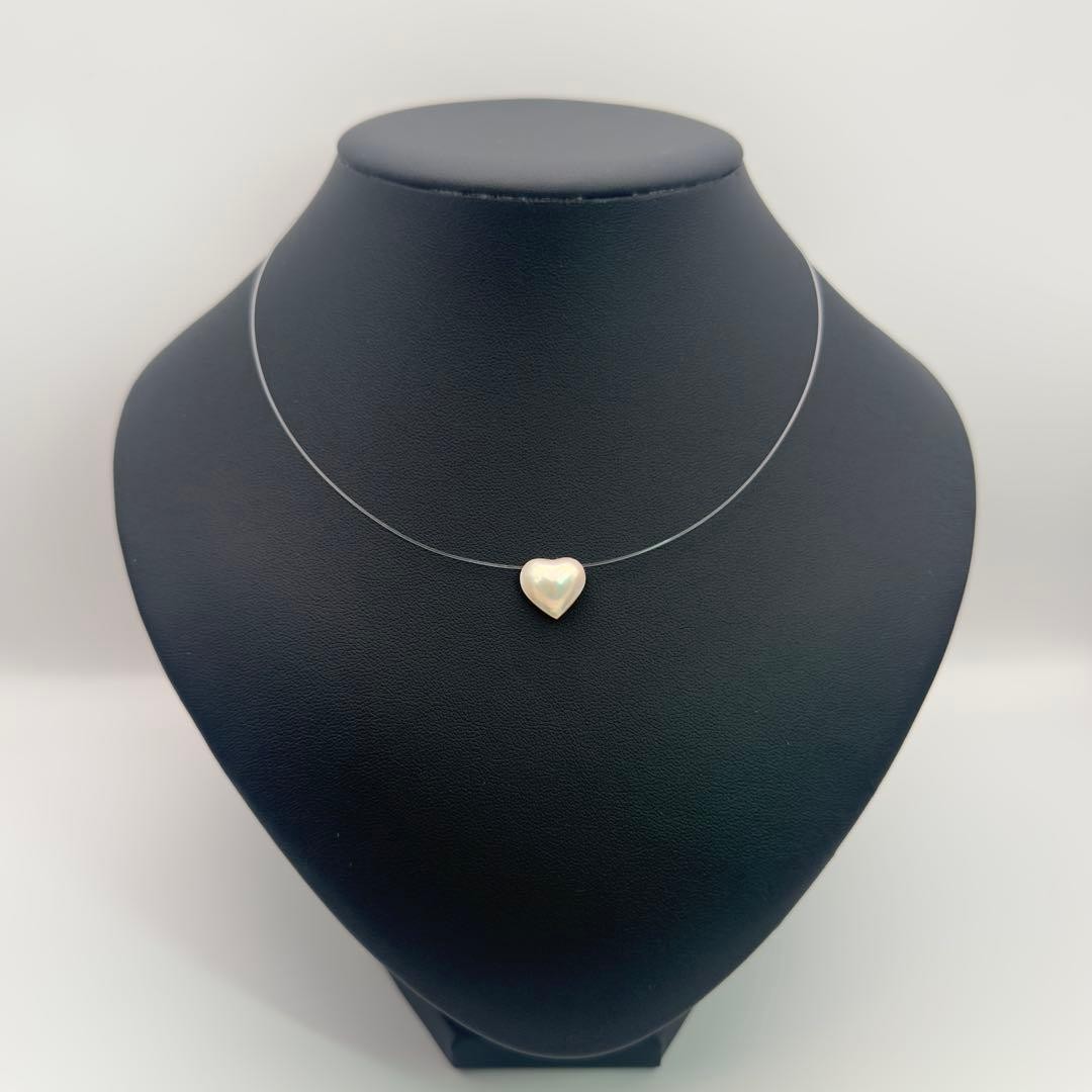 TASAKI 18K White Gold Heart Mabe Pearl Necklace 11.8mm 12.5mm 16″ w/ Box Japan