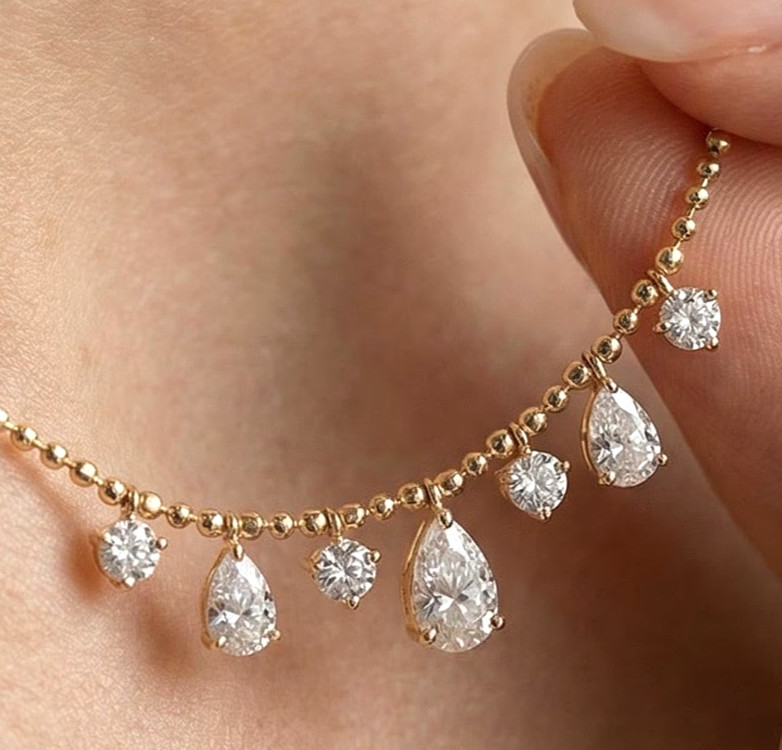 925 Silver, Amazing White Diamond Chain Necklace, 11 Ct Certified Treated
