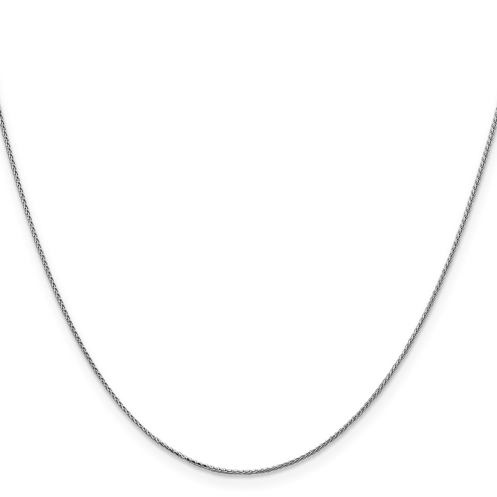 14K White Gold .85mm Diamond-cut Spiga Chain Necklace 16″
