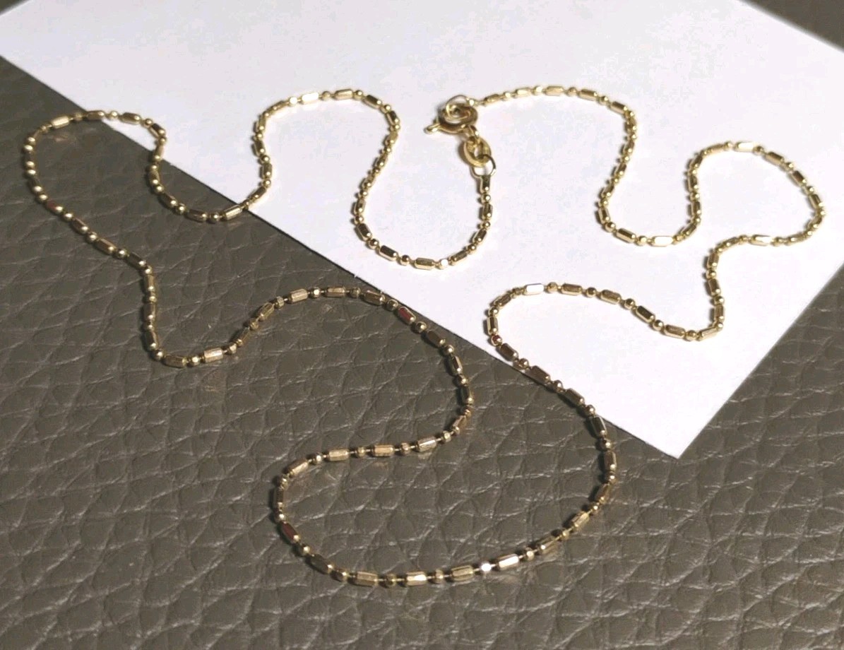 Italy UNOAERRE 14K Gold Italian Ball and Bar Link Chain 18″ Necklace 2.4g, Nice!