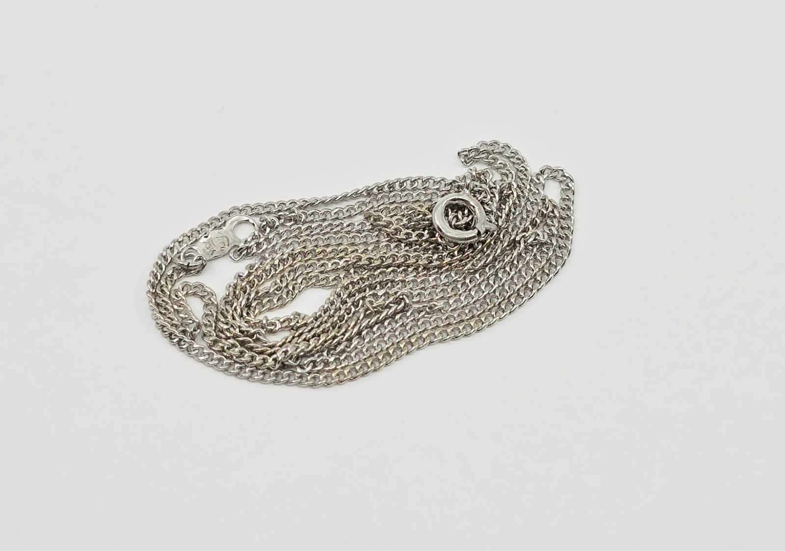 Beautiful Thin 14K Karat Solid White Gold Cuban Link Chain Necklace – 24″ Length