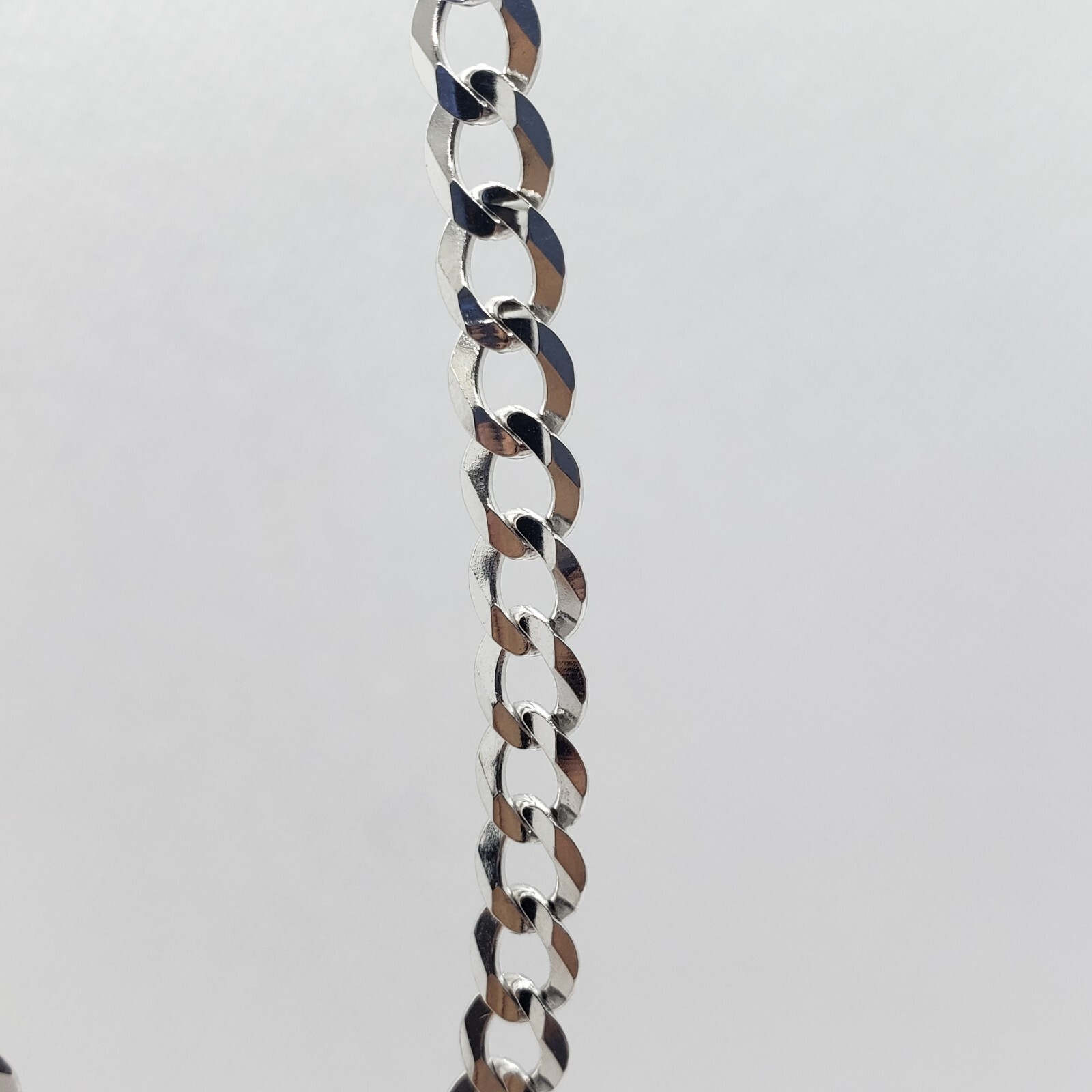 14K White Gold Solid Cuban Curb Link Chain Necklace Bracelet 5mm~6mm 7″~30″