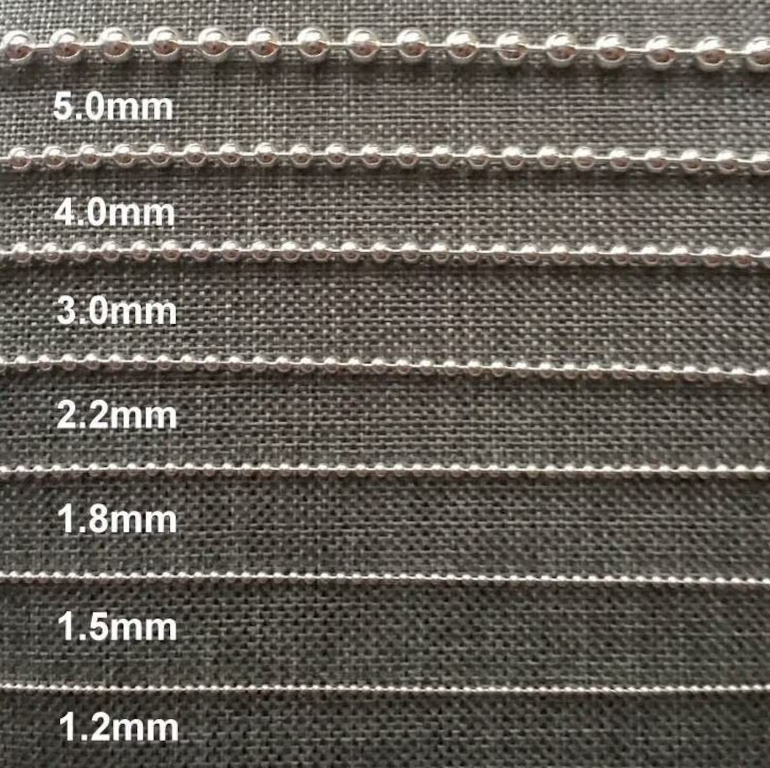 925 Sterling Silver Ball Chain Necklace 1.2mm-5mm 16-36 inch Dog Tag Chain