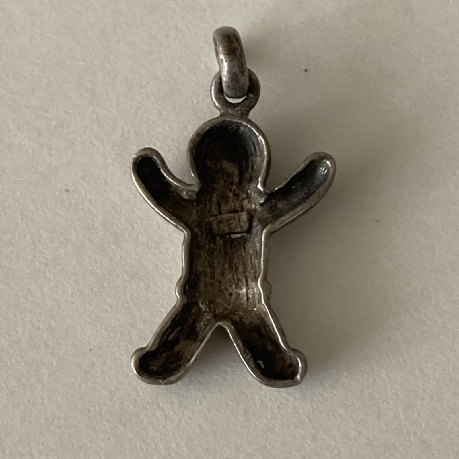 Sterling Silver 925 Asymmetrical Child Shape Charm Pendant No Stone 1.95g
