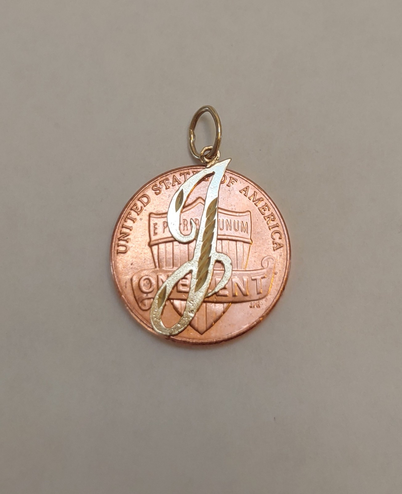 New 14k Yellow Gold Cursive Initial Letter ‘J’ Charm Pendant