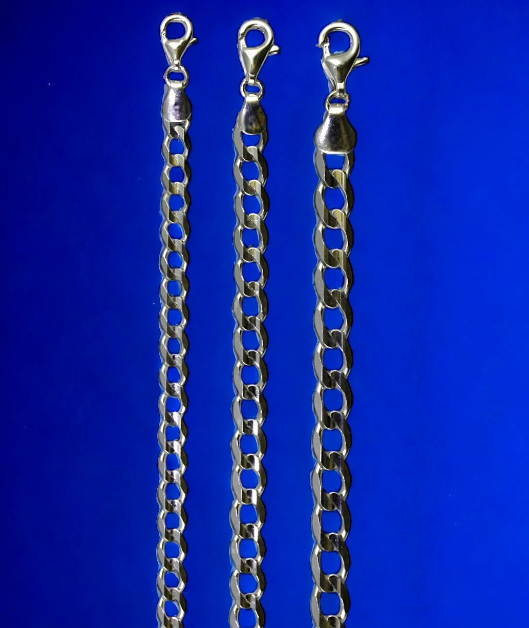 10K White Gold SOLID Round Curb Cuban Necklace Bracelet Chain 2mm-6mm 7″-30″
