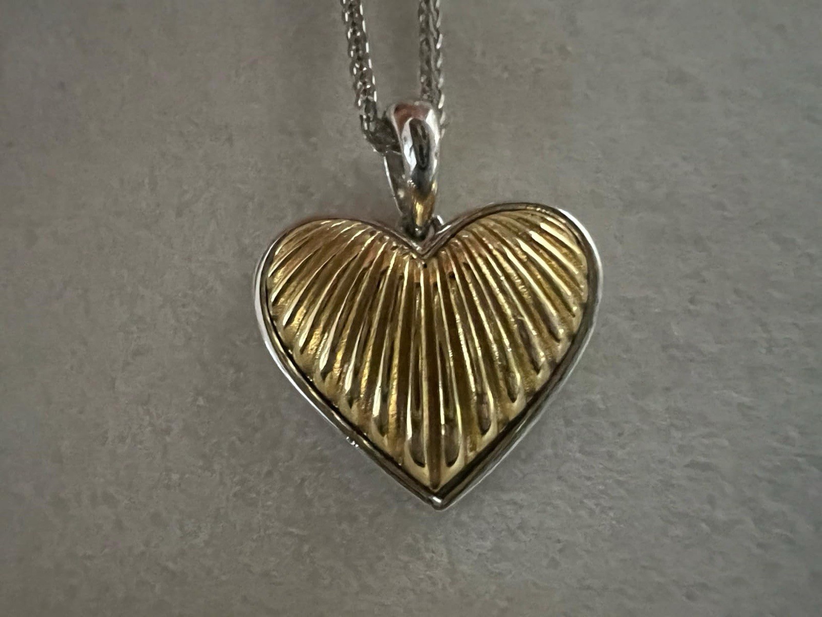 925 Solid Sterling Silver Heart Pendant Necklace