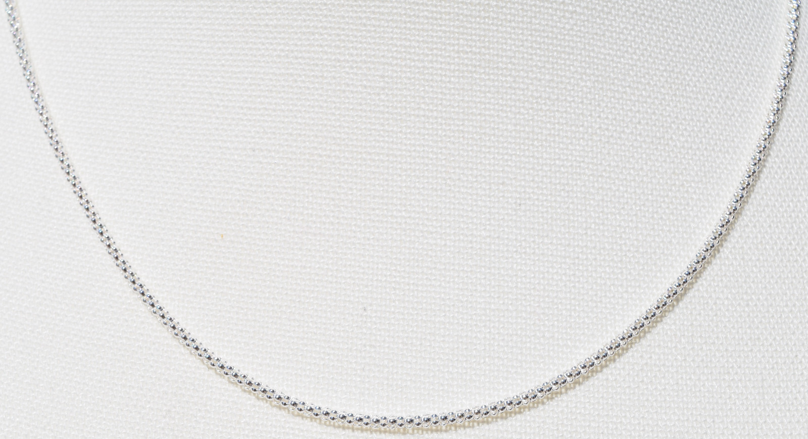 20 Inch Popcorn Chain 1.7mm .925 Sterling Silver Necklace 9mm Lobster Clasp
