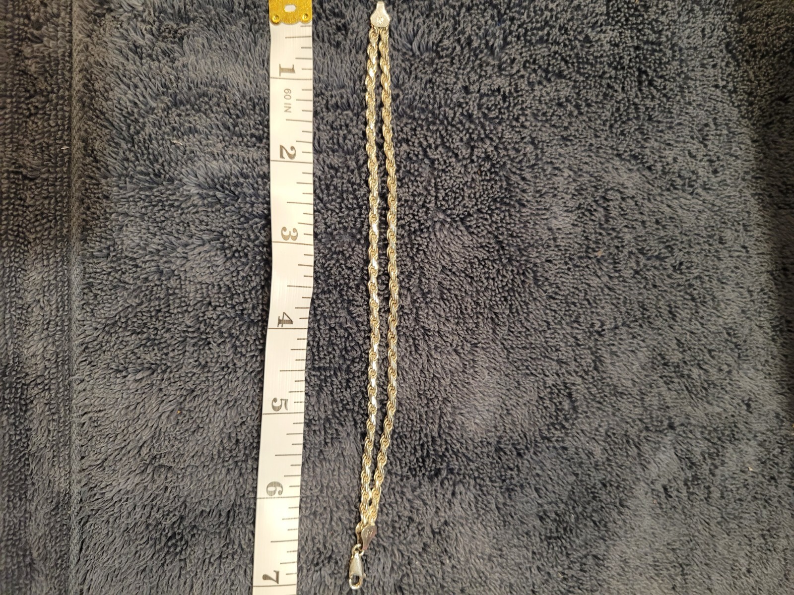 Italian Sterling Silver 7 Inch Double Rope Chain Bracelet