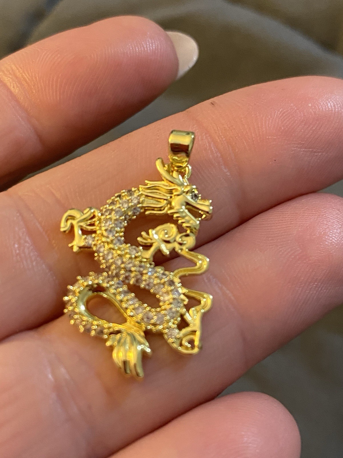 18 Karat Gold, Ancient Dragon Pendant ￼