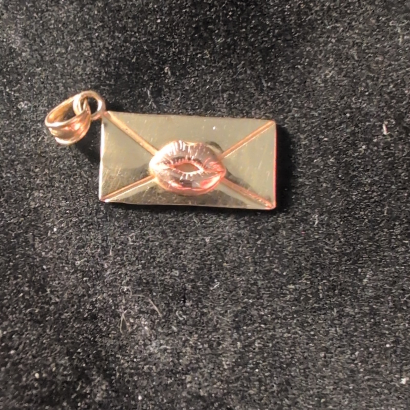 14k Yellow Gold Envelope Love Letter Charm Pendant Signed “S.W.A.K.”