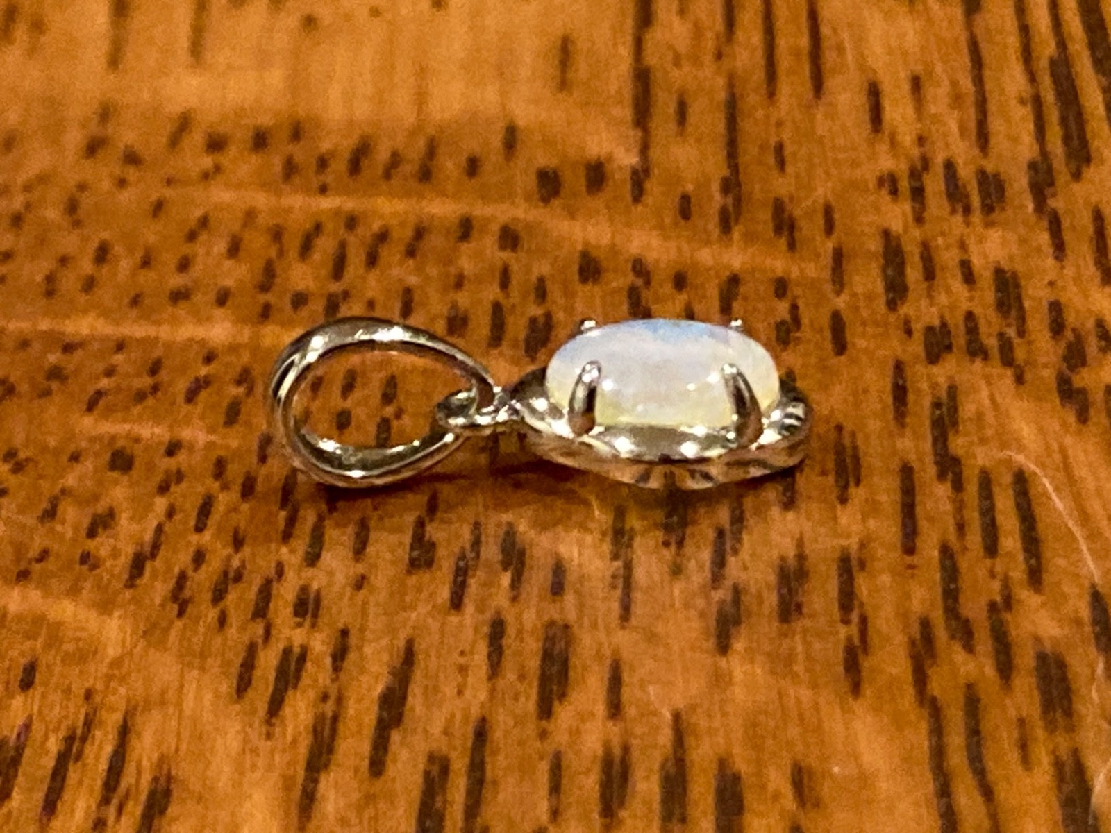 Australian Opal Sterling Silver Pendant – Classic Oval – Simple Elegance
