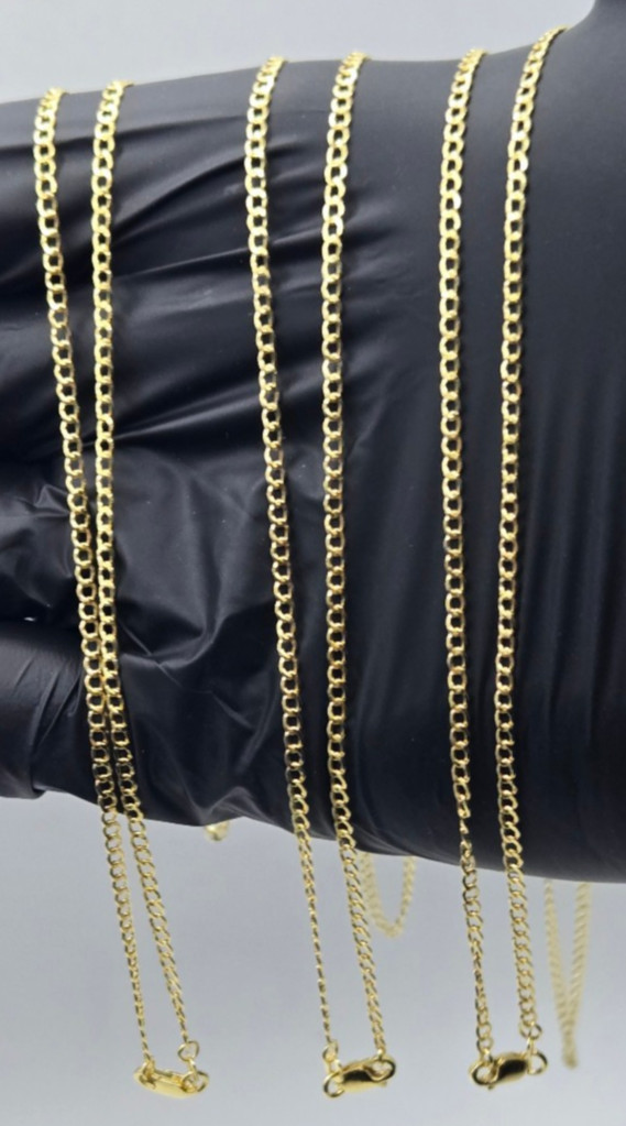 Solid 10K Yellow Gold Cuban Link 2mm Necklaces, 20″ 22″ 24″, Italy