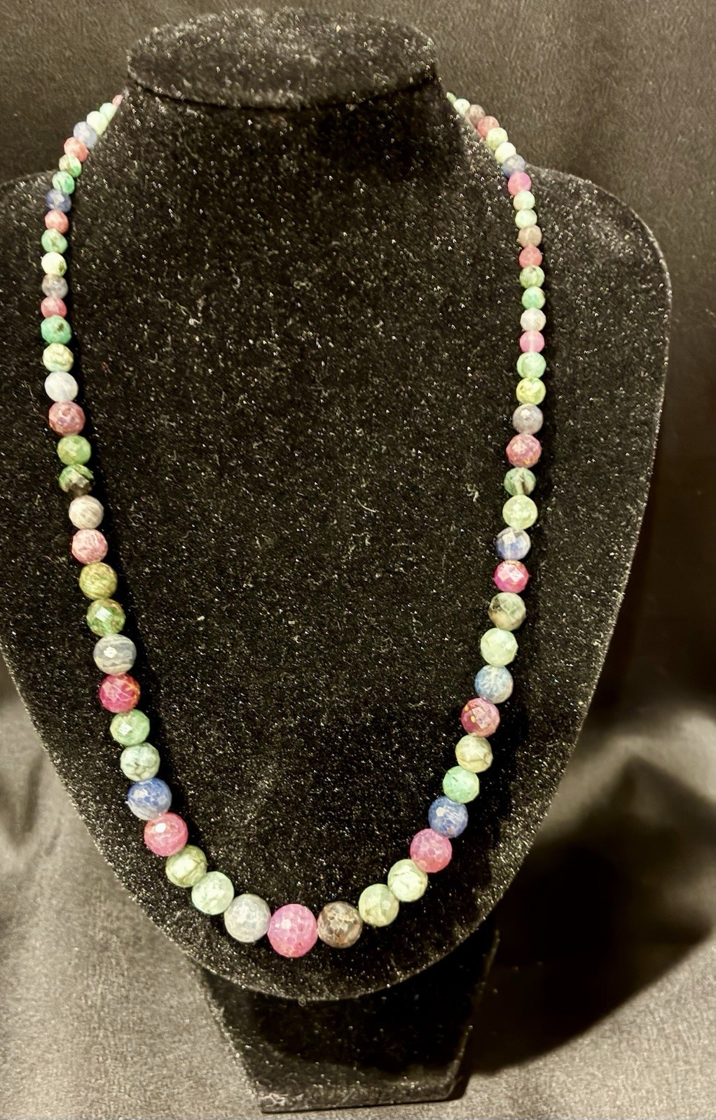 Jay King Mine Finds 925 Sterling Silver Multi Gemstone Faceted Bead Necklace 21”