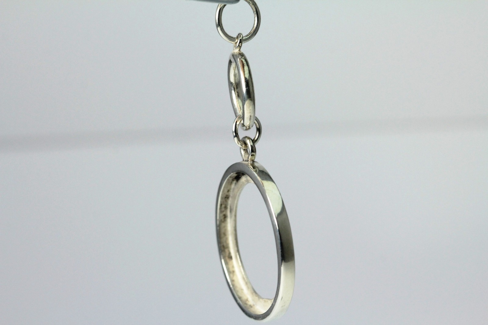 925 Sterling Silver Round Stone Setting Large Pendant 9.6 Grams (PEN3521)