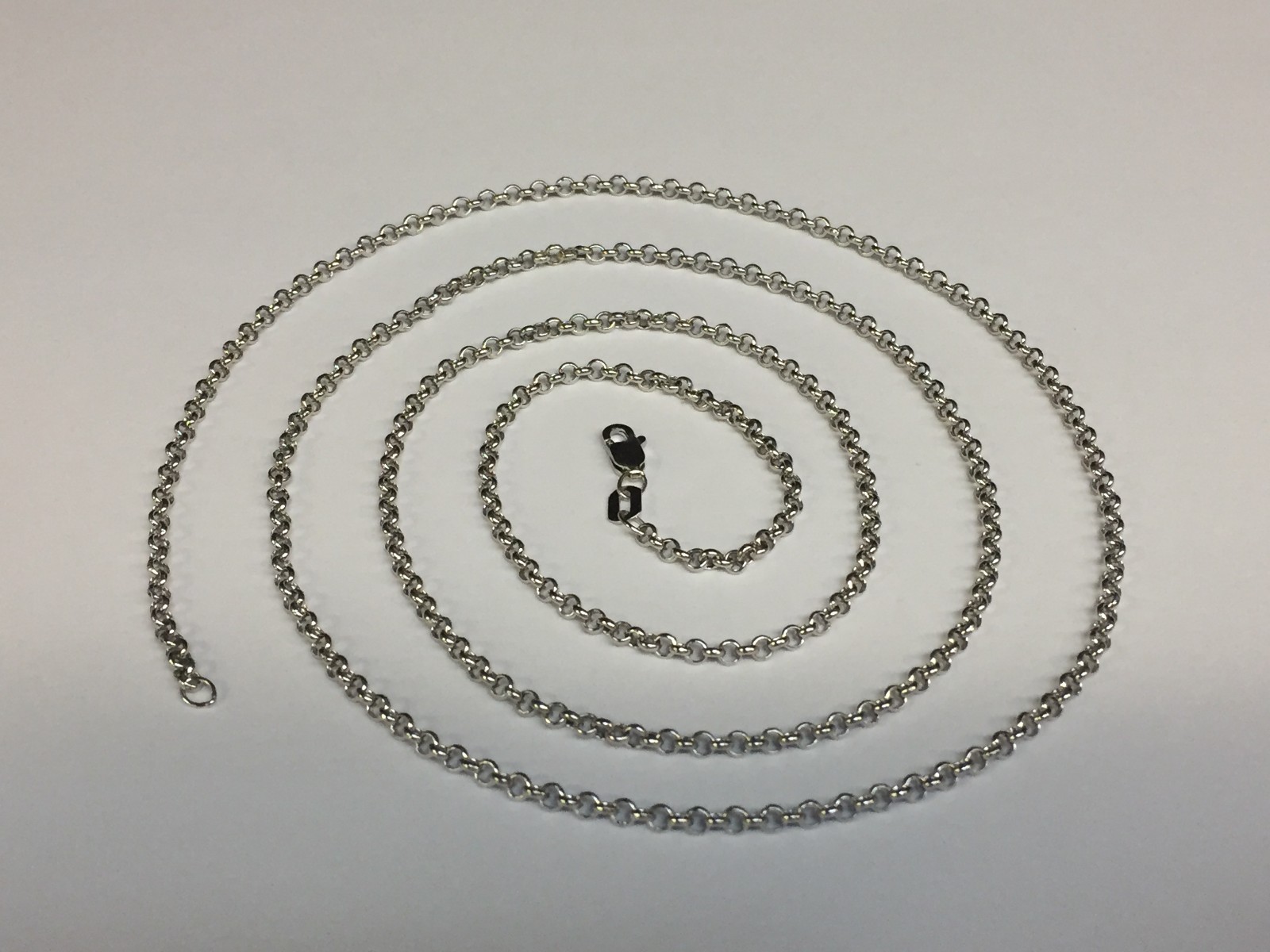 14k White Gold 22″ Round Cable ROLO Link Pendant Chain/Necklace 2.5mm 3.4 Grams