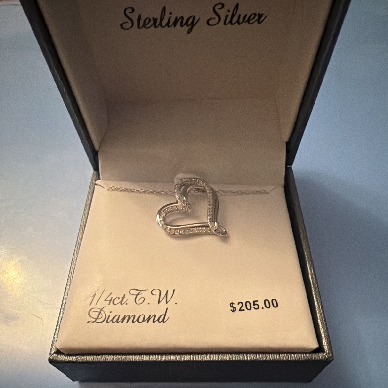 Kohl’s Sterling Silver 1/4 cttw Diamond Heart Pendant Necklace 18″