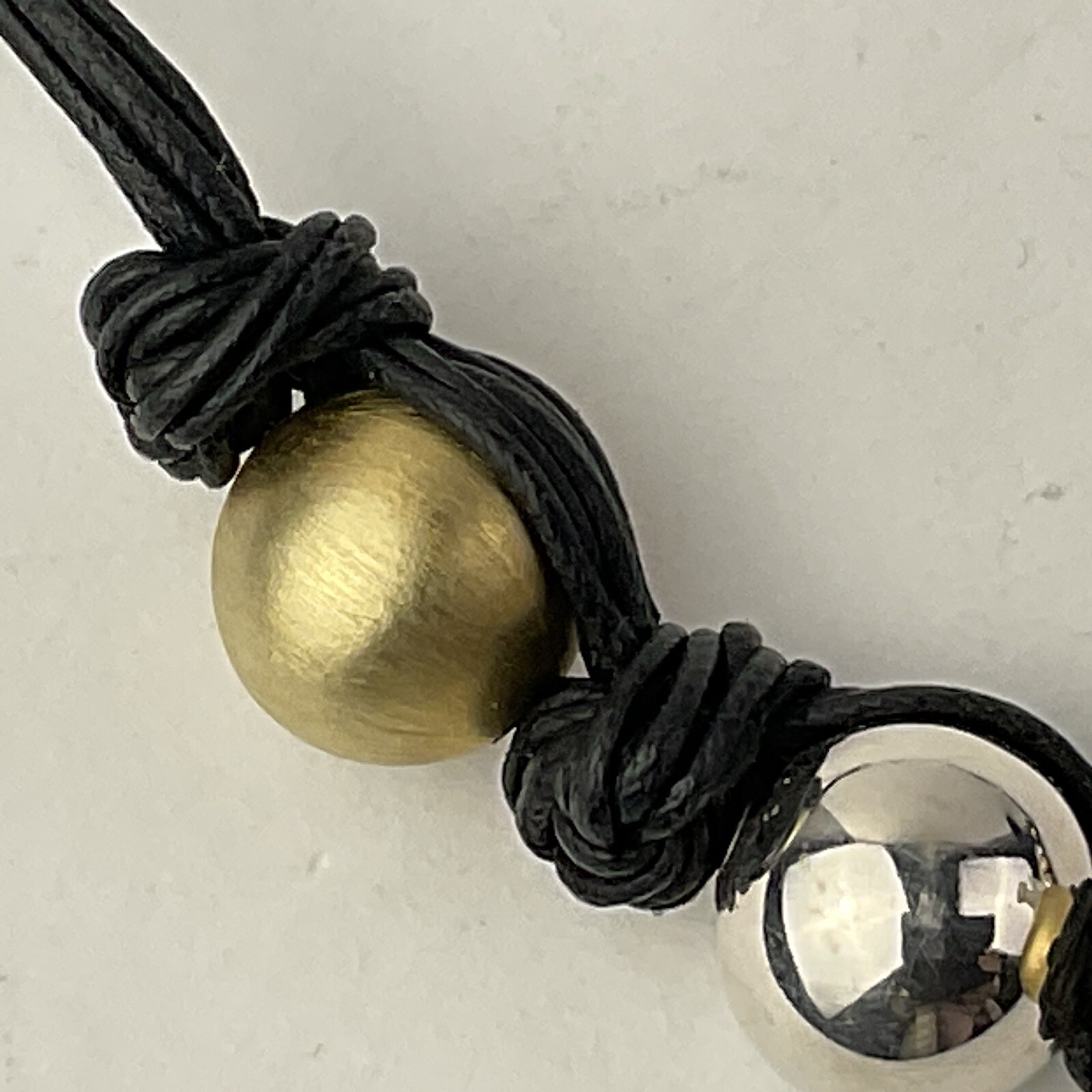 Milor Italy Designer Necklace Sterling & Gold Vermeil Large Ball Beads Knotted