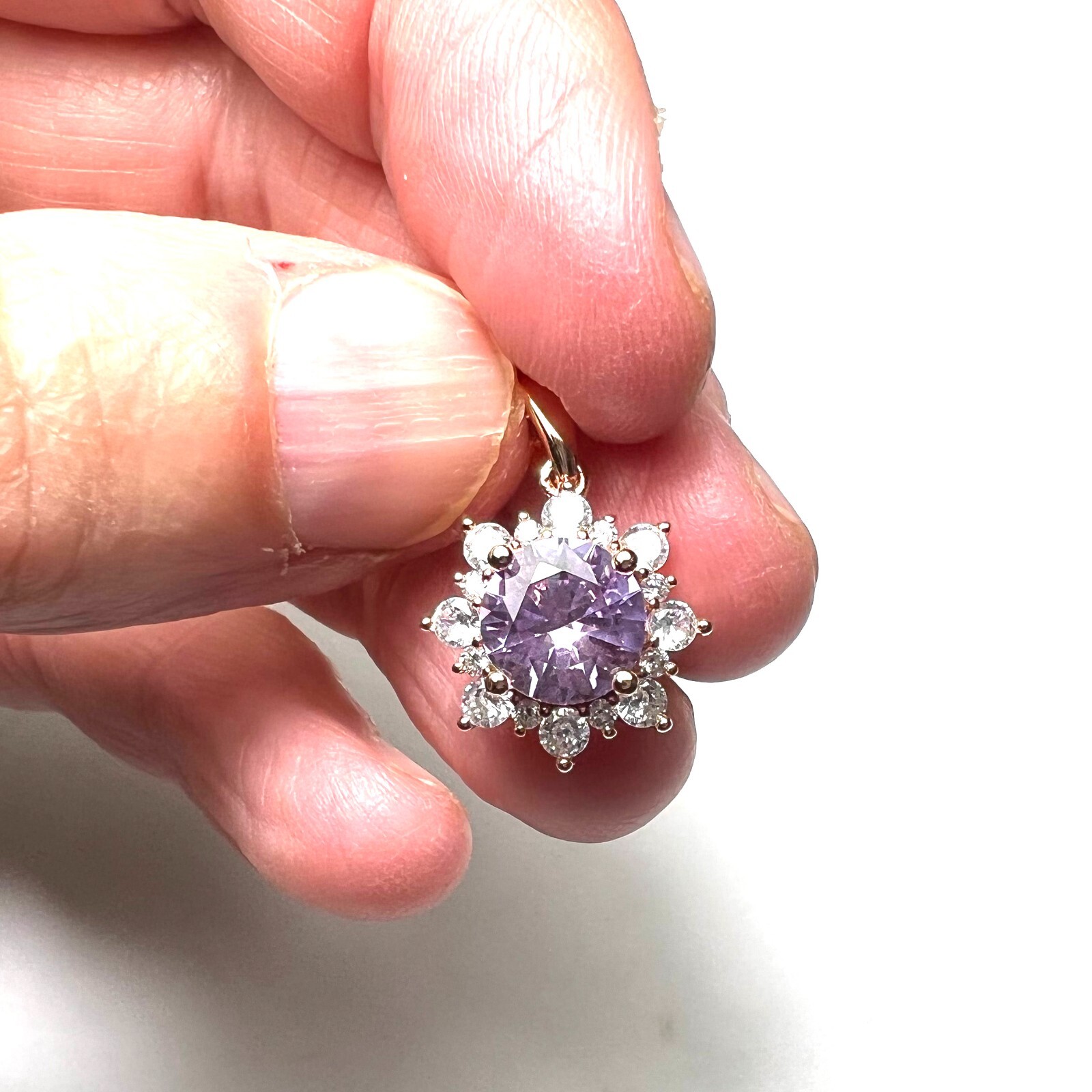 Lab Grown Color Change Alexandrite Pendant Rose Gold Vermeil , June Birthstone