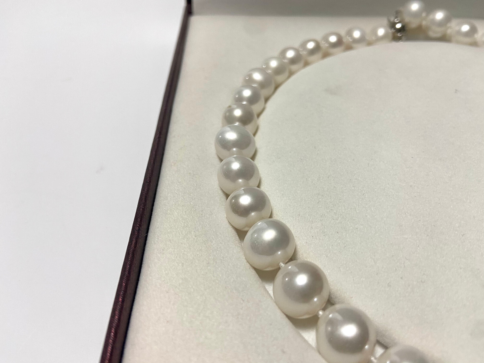 HUGE 17″12-13mm natural south sea genuine white round pearl necklace 3308AAA
