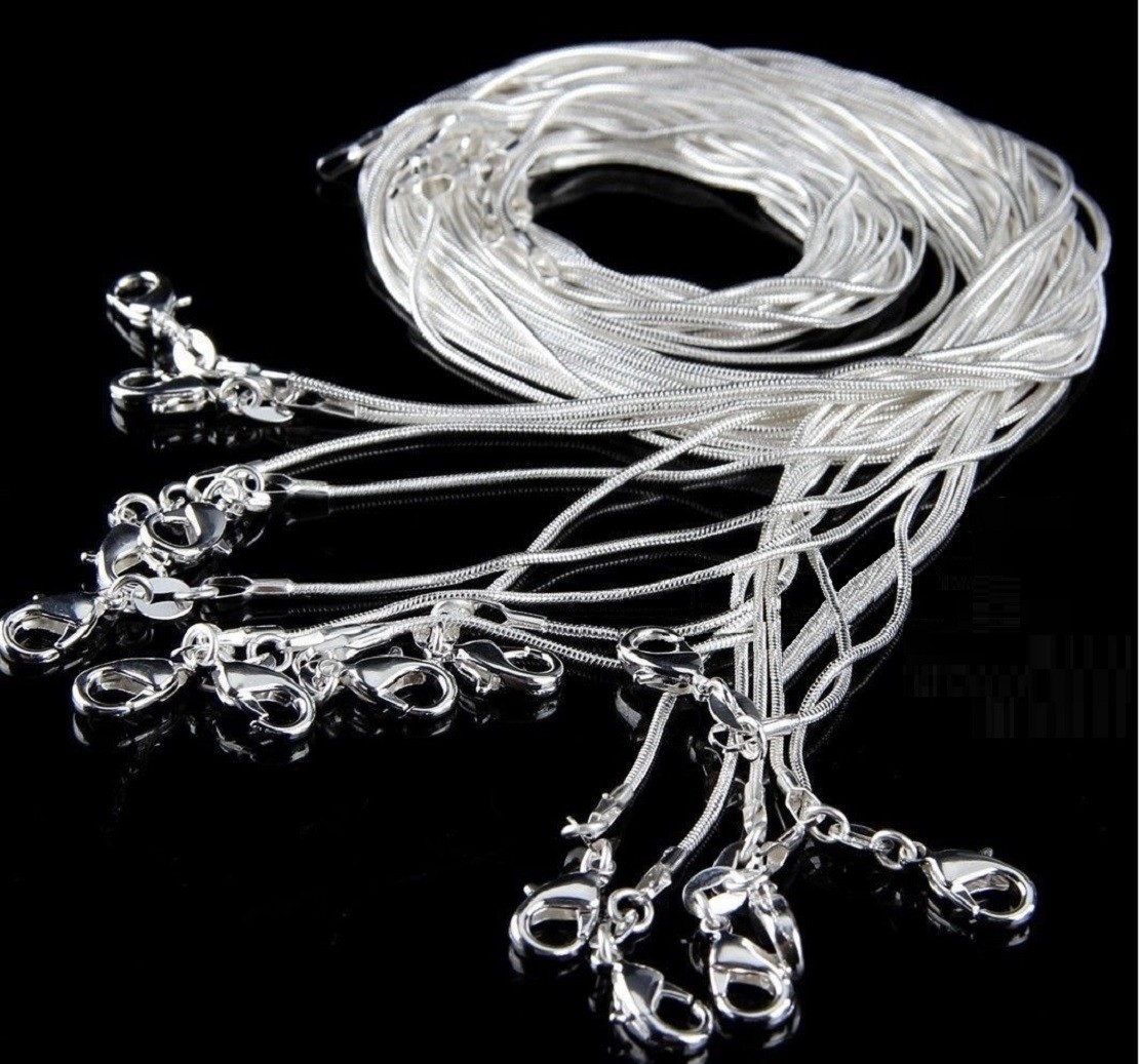 ~ONE (1) GORGEOUS SNAKE CHAIN 16″ to 30″ 1-MM 925SS NECKLACE WITH LOBSTER CLASP!