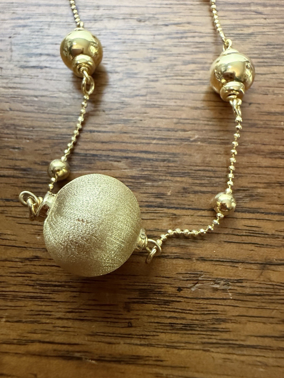 MILOR Italy 925 Vincenza 32” Gold Tone Ball Necklace Sterling Silver