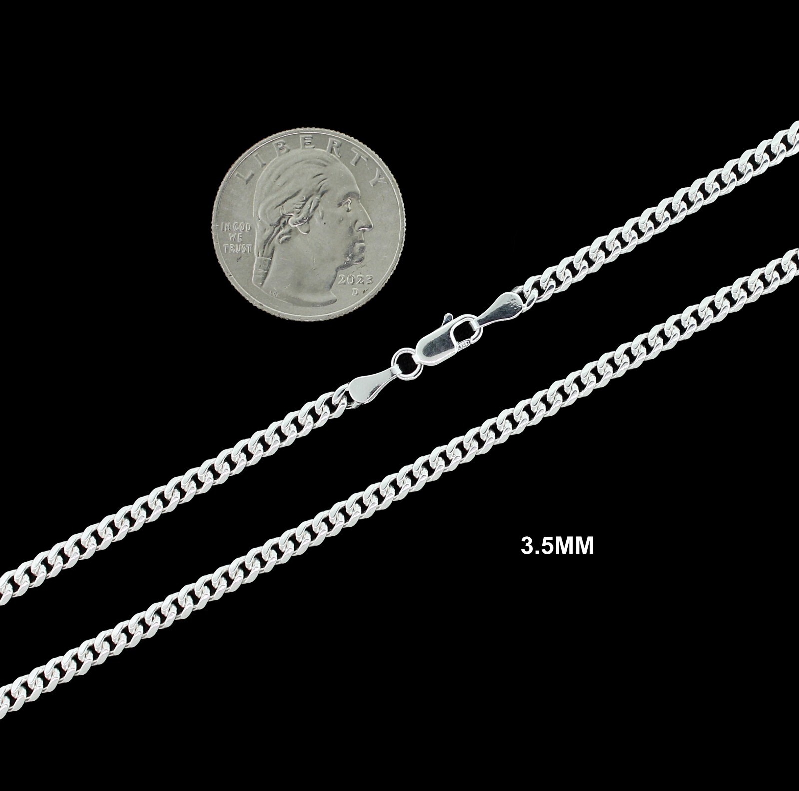 Real 925 SOLID Sterling Silver MIAMI CUBAN LINK CHAIN Necklace or Bracelet ITALY