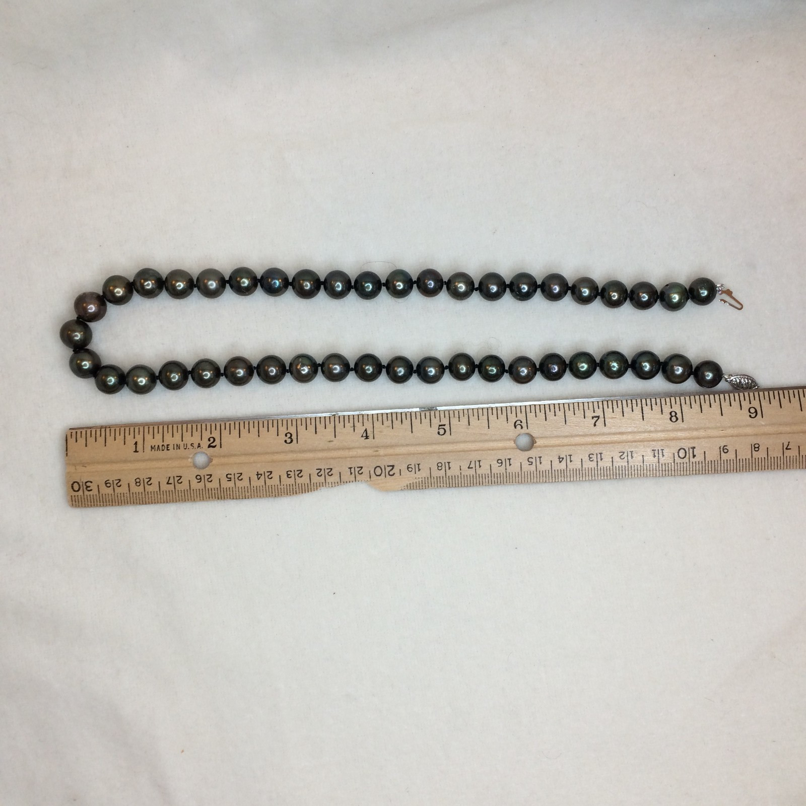 Black Cultured Freshwater Pearl Rhodium Over 14k White Gold 18 Inch Necklace