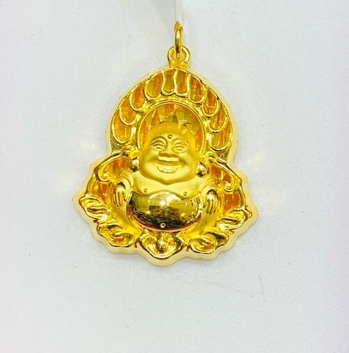 24k Solid Yellow Gold Lucky Buddha Charm Pendant 15.65Grams (Hong Kong )