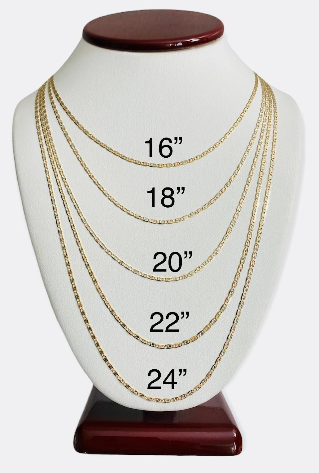14K Solid Gold 2.1mm Mariner Link Chain – 14K Real 3T Gold Mariner Chain- CH115