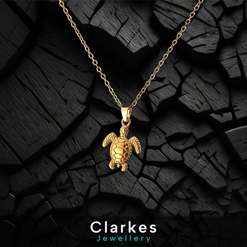 18ct GF Turtle Pendant Necklace Ladies Girls