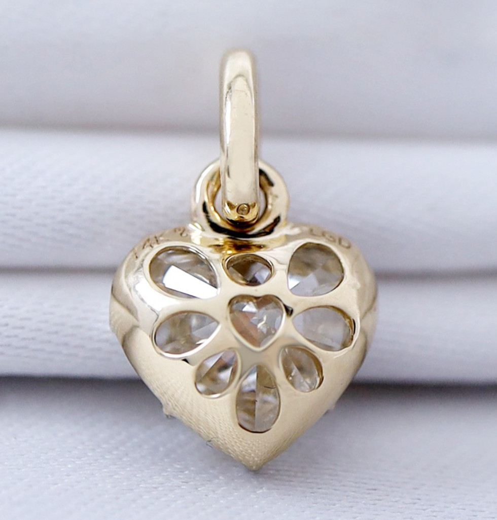 1 Ct IGI Heart Cut Diamond Solitaire Pendant 14K Yellow Gold Lab Grown