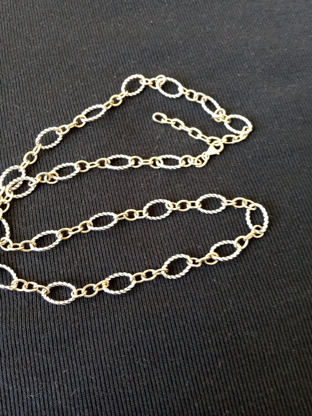 gold and silver Link Necklace Marked 681 And 925 22″