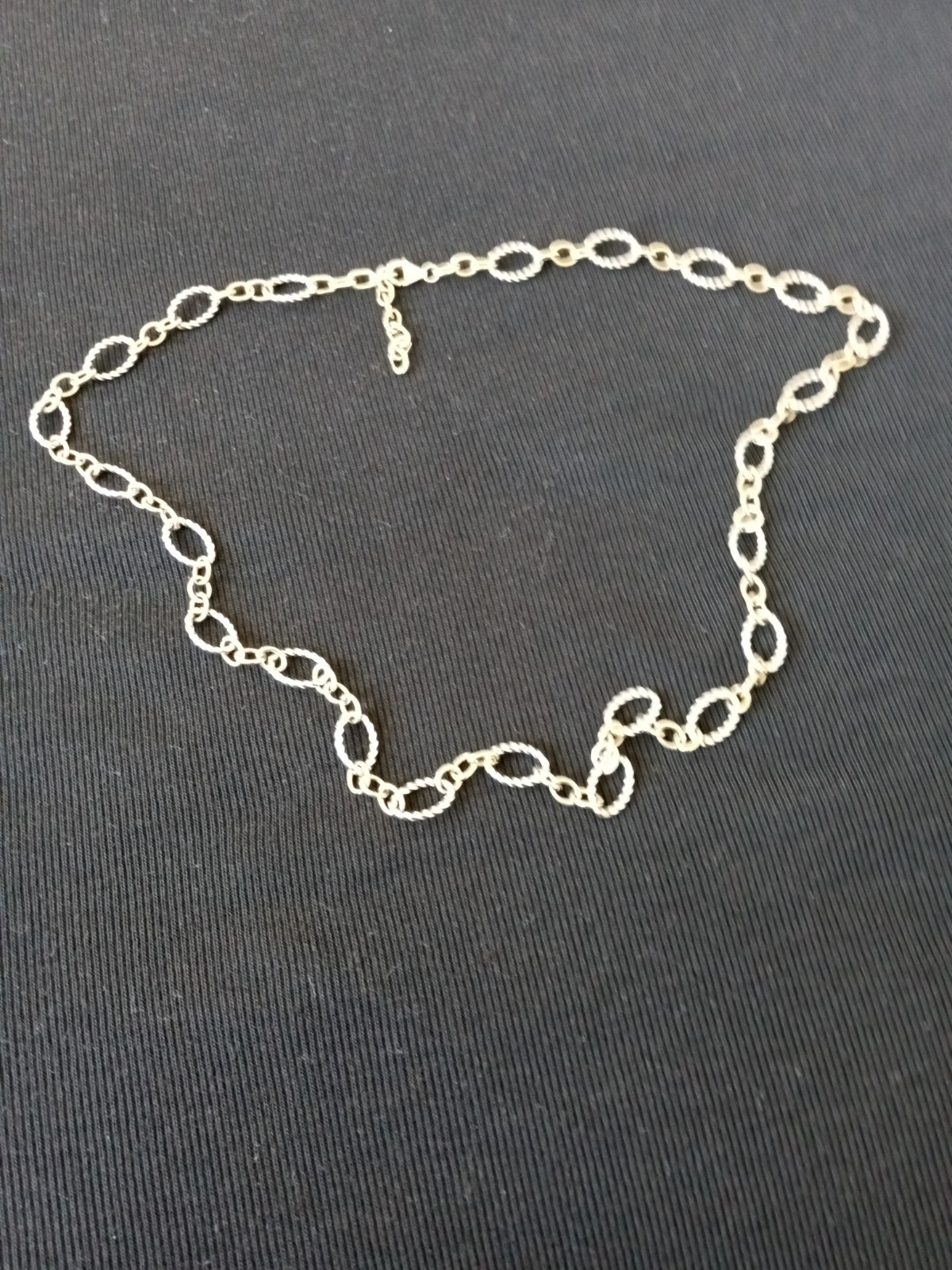 gold and silver Link Necklace Marked 681 And 925 22″