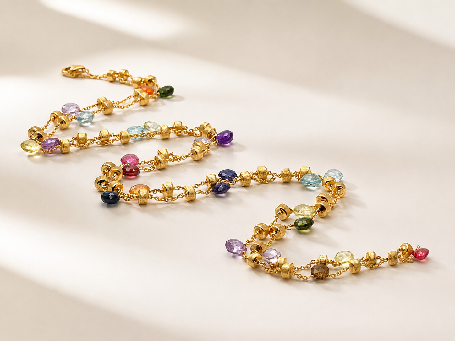 Marco Bicego Paradise Multi-Gemstone Necklace 18k Yellow Gold 36in