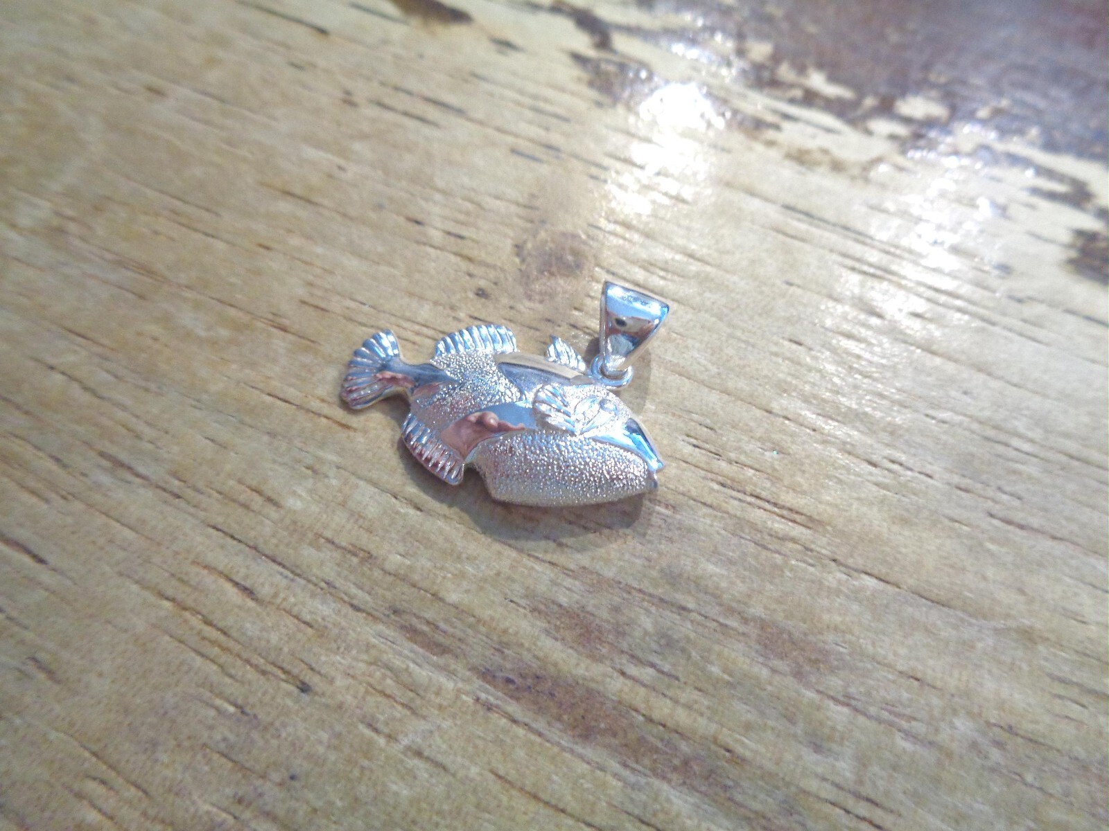 26MM SOLID 925 STER SILVER HAWAIIAN HUMUHUMUNUKUNUKUAPUAA TRIGGER FISH PENDANT
