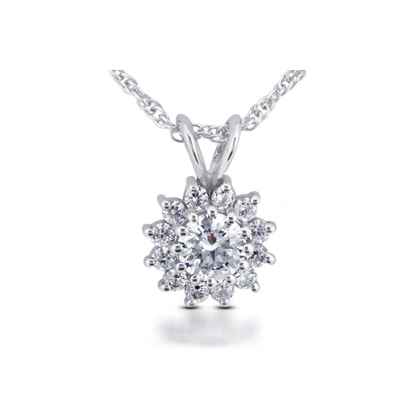 1 1/4 TCW E SI1 Round Cut Natural Certified Diamonds 14kw Gold Pendant + Chain