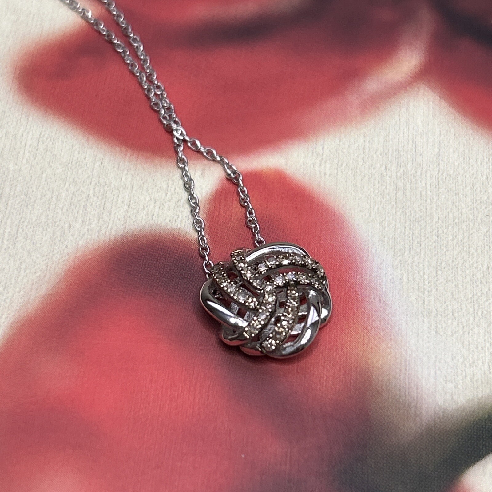 Colleen Lopez 0.20ct Diamond Love Knot Pendant with Chain Champagne Diamonds Hsn