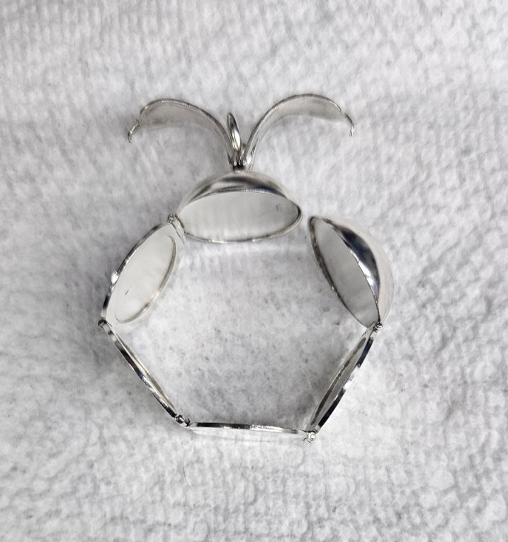 Expanding Photo Locket Folding Photo Ball Pendant 4 Frames Sterling Silver 925