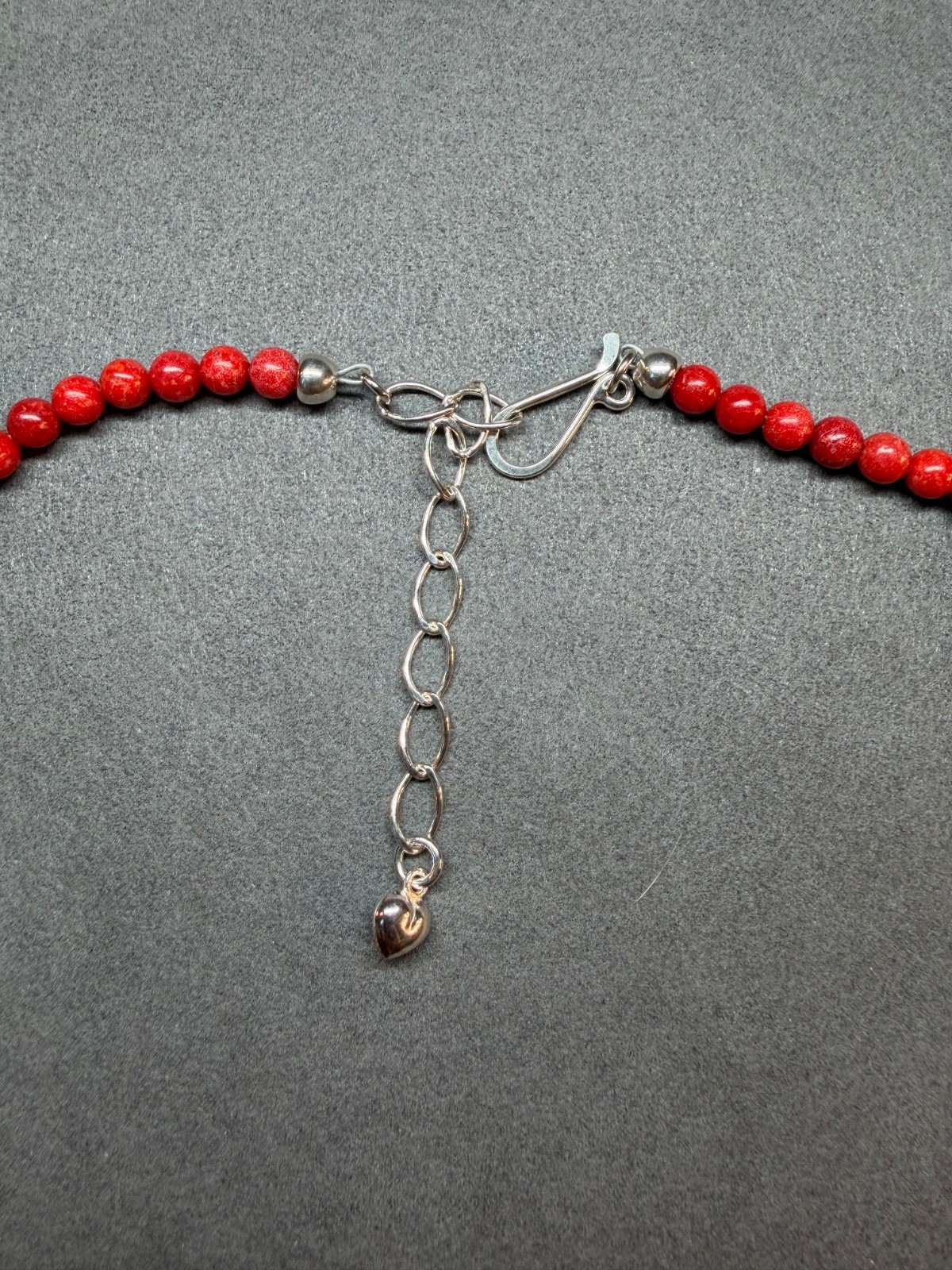 JAY KING Colors of Coral Hand Carved Sterling Silver Necklace Red Coral 18-21 in