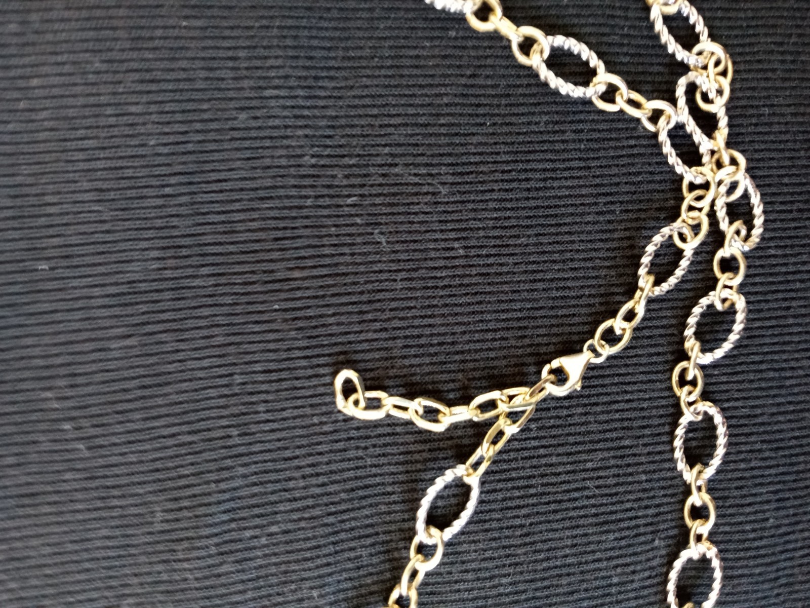 gold and silver Link Necklace Marked 681 And 925 22″