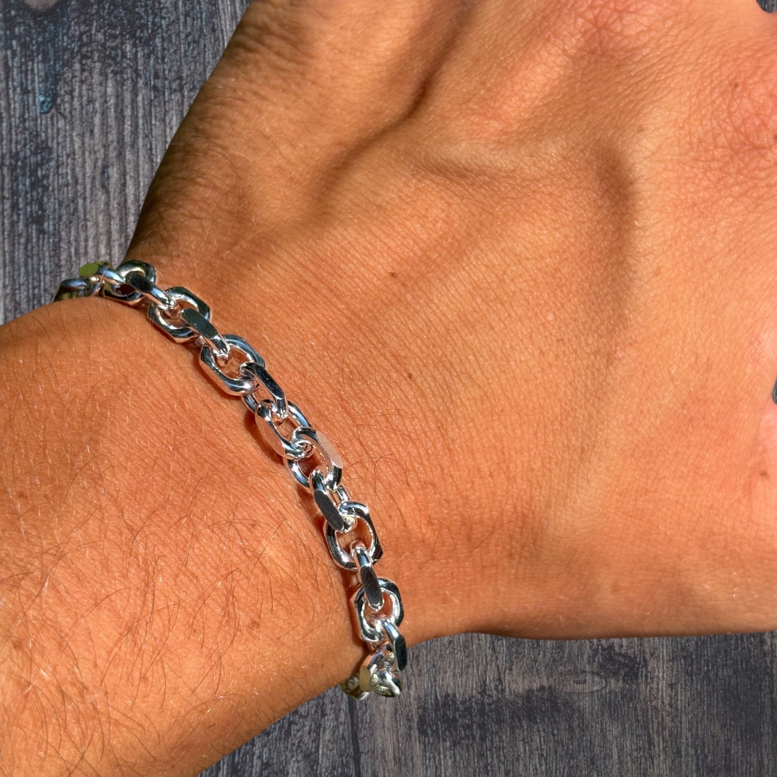 6mm Anchor Cable Bracelet – Real Solid 925 Sterling Silver Or 14k Gold Vermeil
