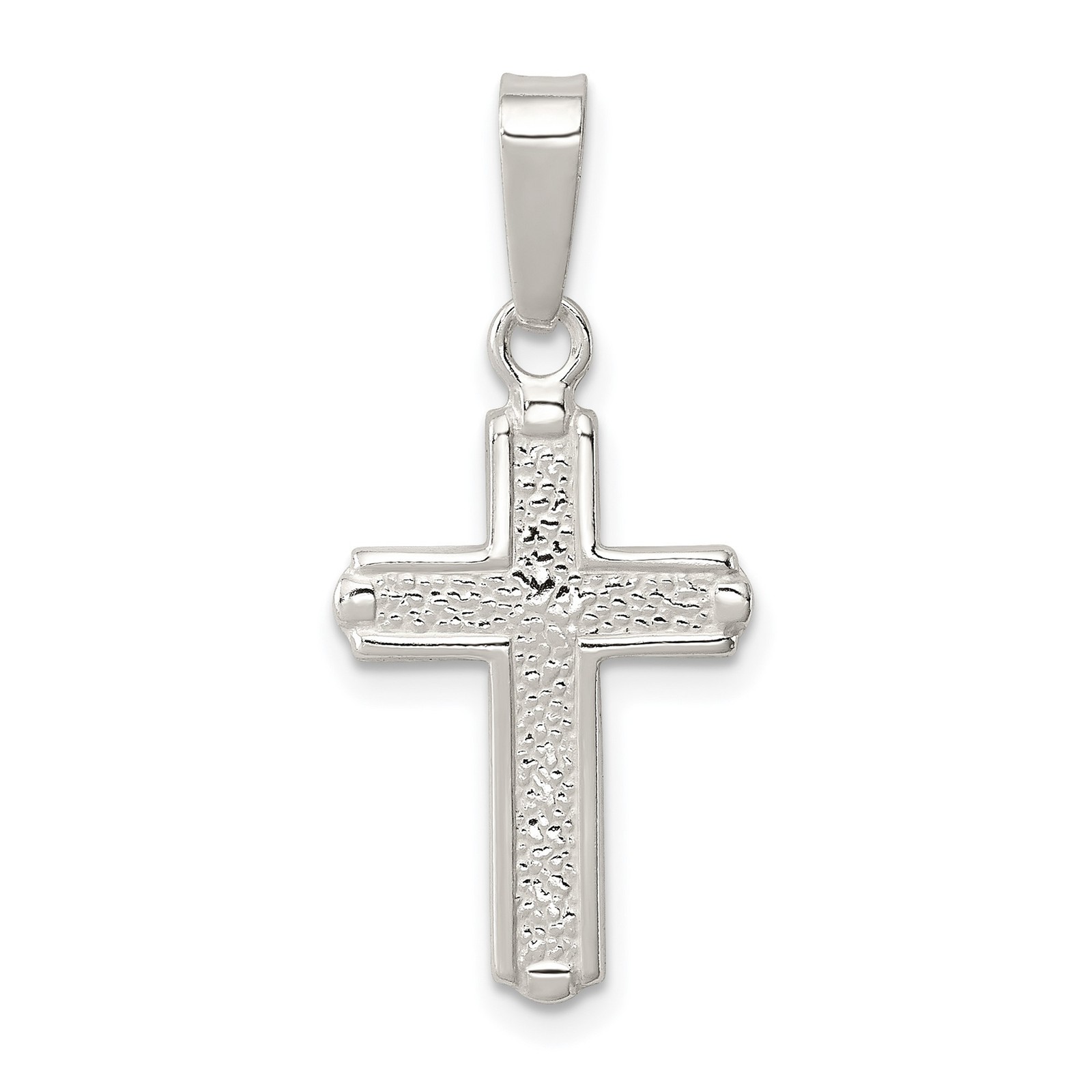 Sterling Silver Cross Pendant Necklace for Men Women Modern Minimalist Religious