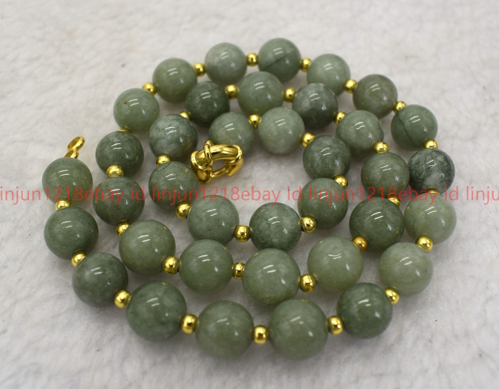 Natural Beautiful 8/10/12mm A Green Jade Round Gemstone Beaded Necklace 16-32in