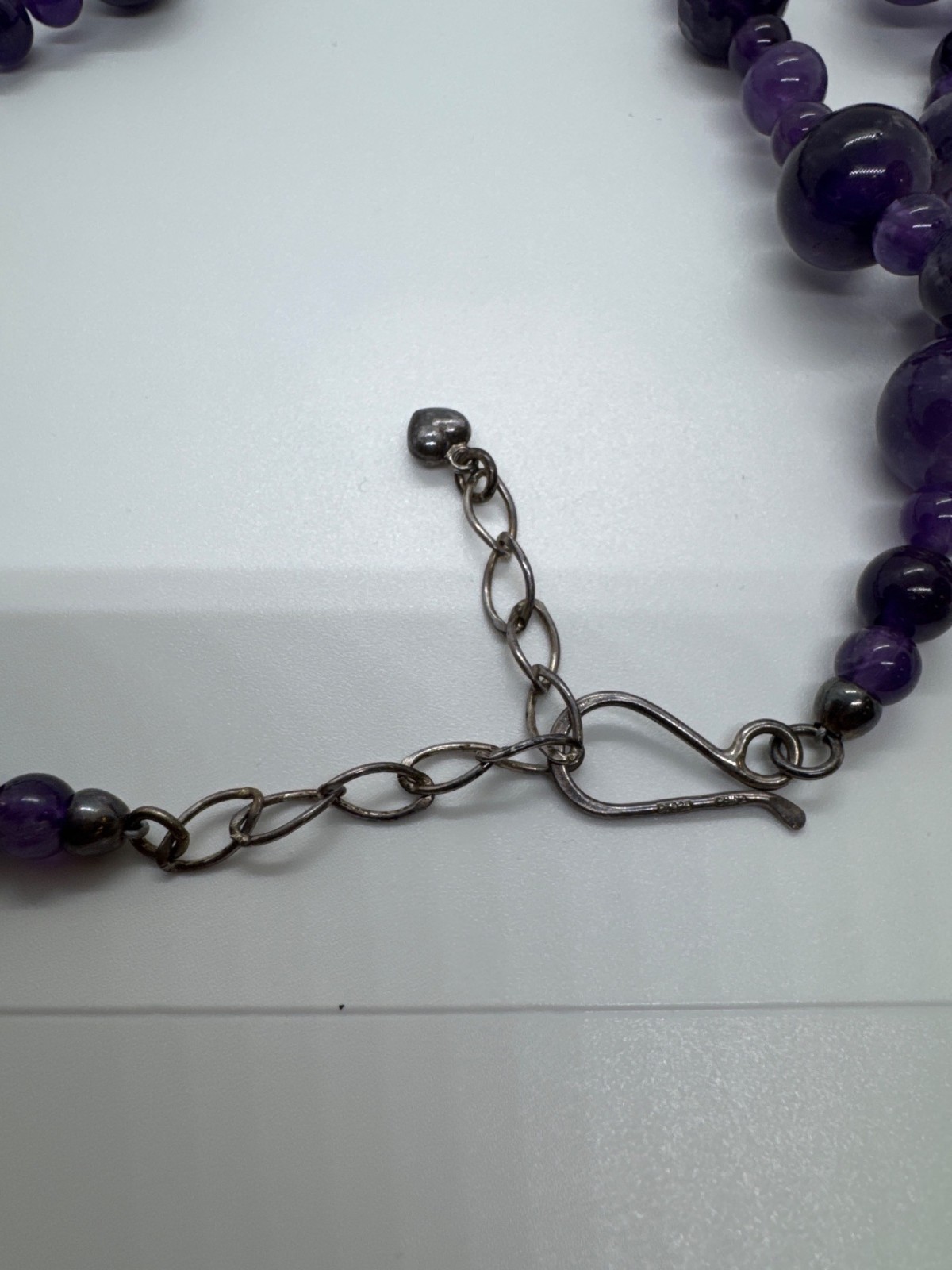 Mine Finds by Jay King DTR Sterling Silver 925 Amethyst Bead Necklace 34″-37″