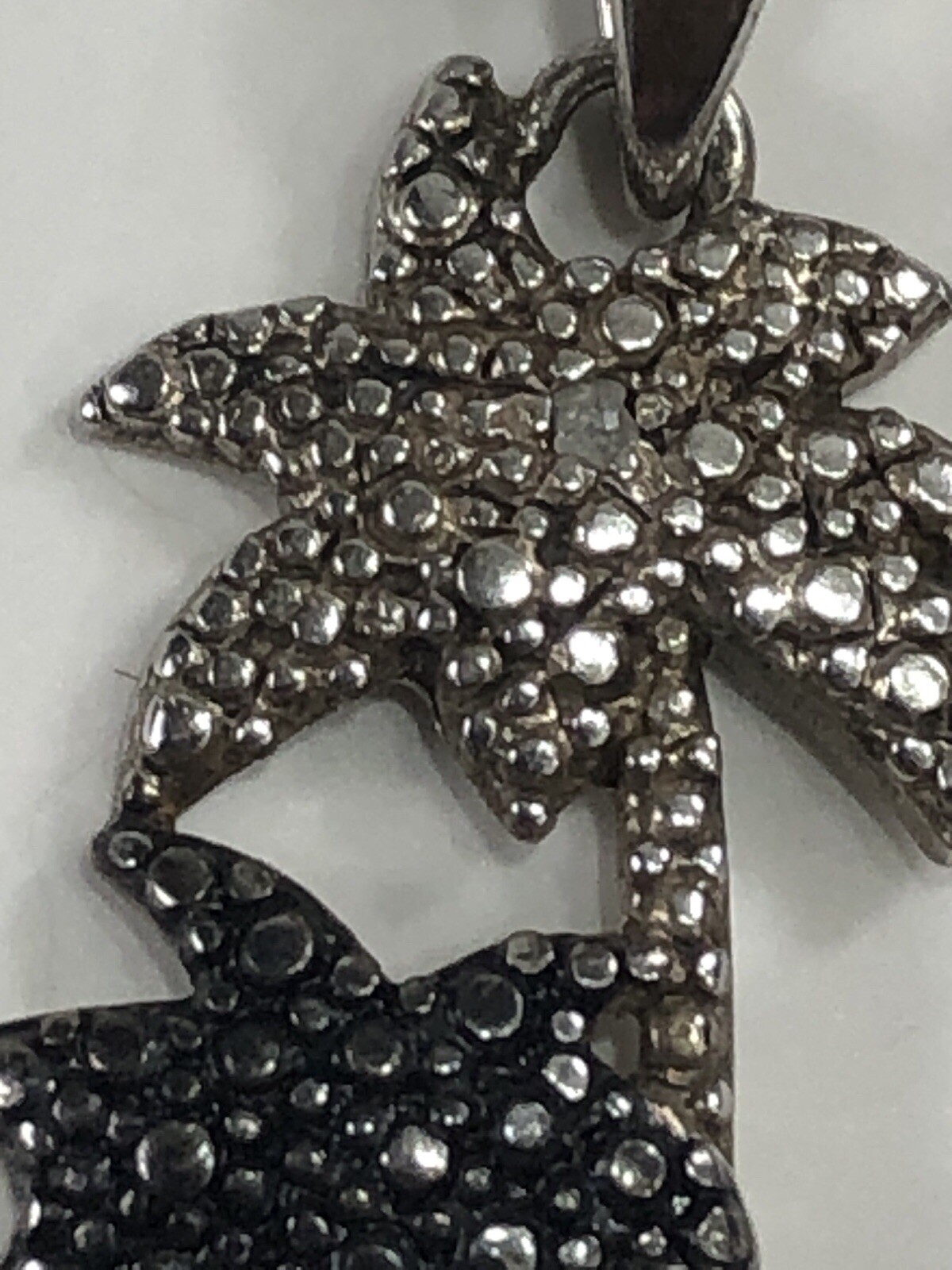 JCM Jacmel Necklace 925 Sterling Silver Palm Tree Diamond Accent – 18″ Length
