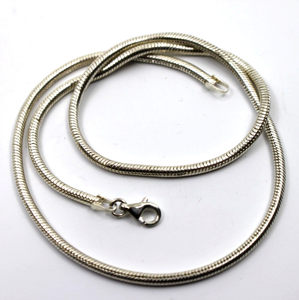 Sterling Silver Snake Chain Necklace 16″in 2.5mm Thick